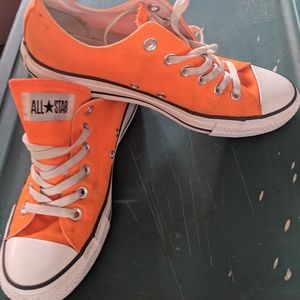 Unisex Neon Orange Chick Taylor Converse shoes